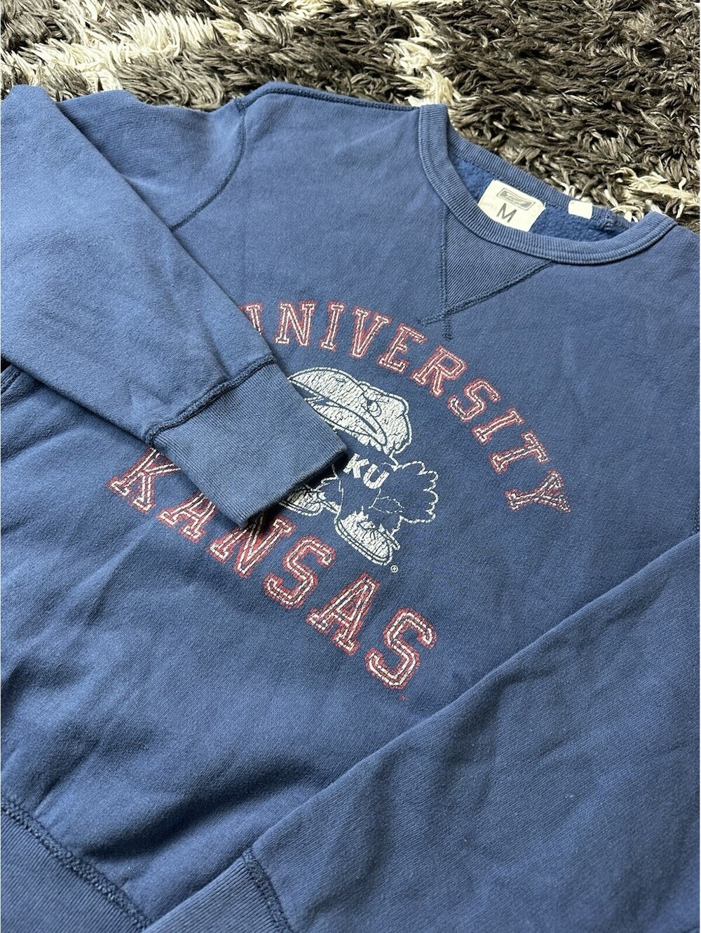 Tailgate Kansas Jayhawks Sweatshirt Mens Medium Blue Vintage Style Crewneck